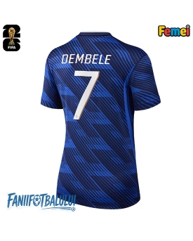Franța Ousmane Dembele #7 Echipament de Fotbal Replică Mondial 2026 Femei Acasa